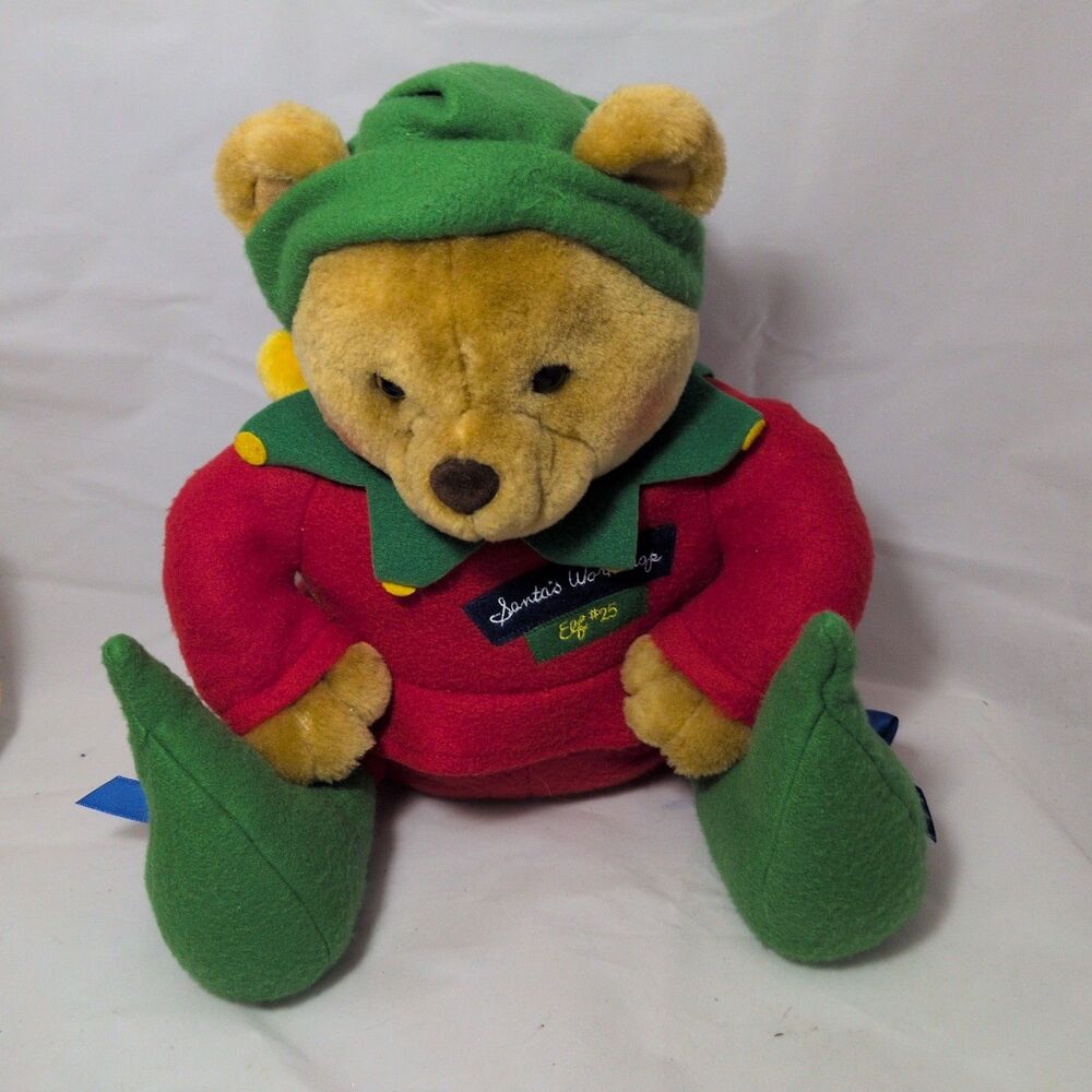 Hallmark Chris Elf Bear #25 Santas Workshop Plush Teddy Holiday Toy 13 in